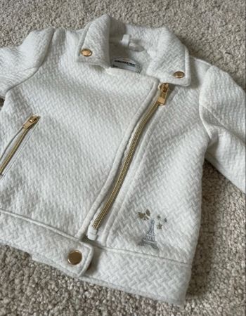 Veste blanche bébé fille 9 mois