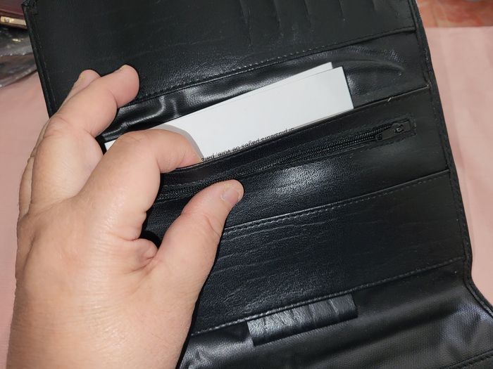 Portechequier , cartes et porte monnaie .noir - photo numéro 2