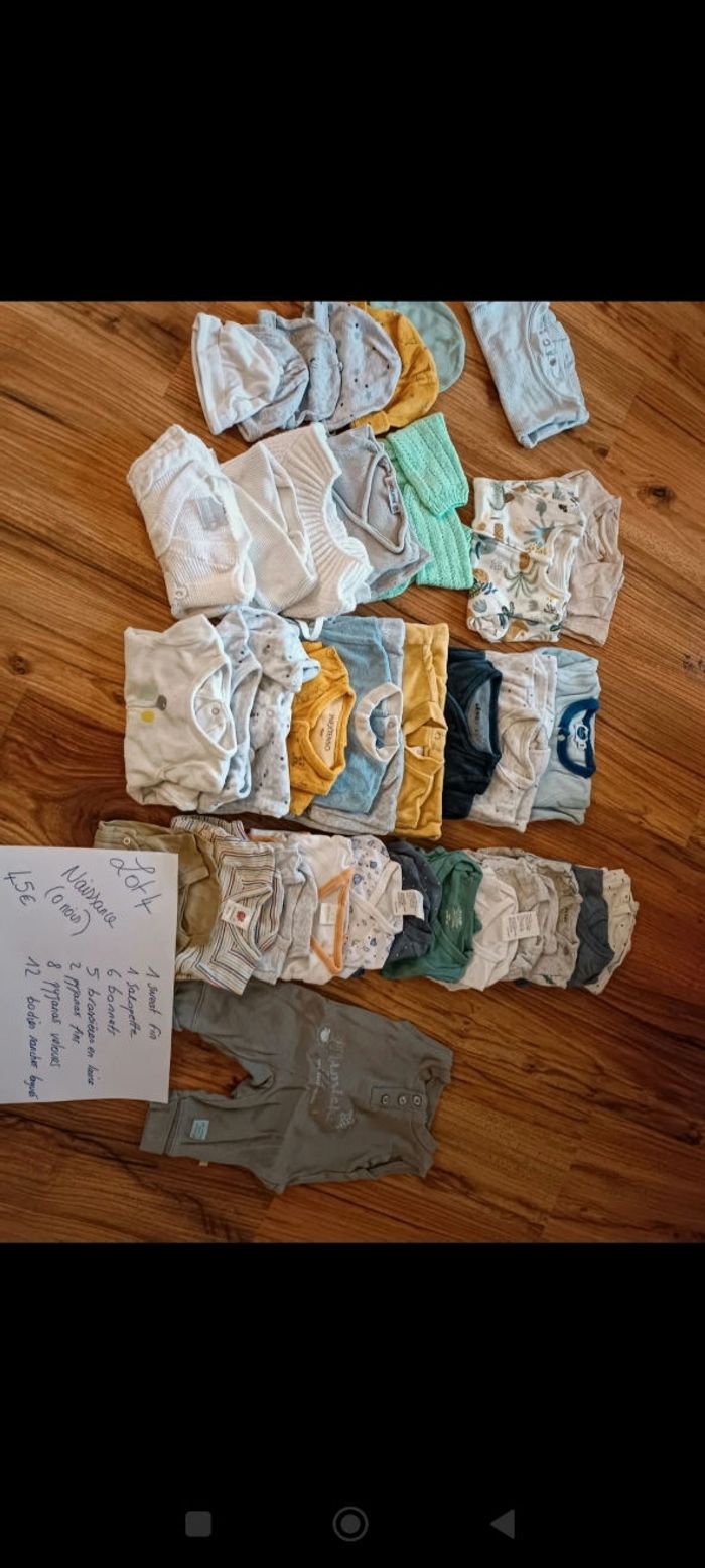 Lot vêtements naissance