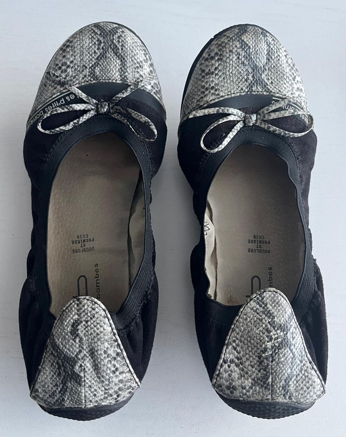 Ballerines LPB Les P'tites Bombes serpent, écailles T36 en cuir - photo numéro 2