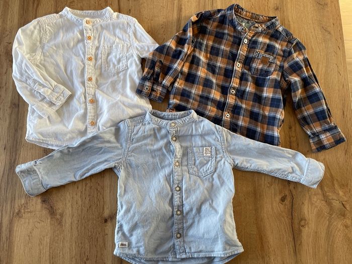 Lot 3 chemises col mao 18 mois