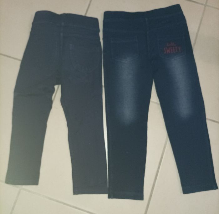 Lot de 2 leggings 98 cm bleu - photo numéro 2