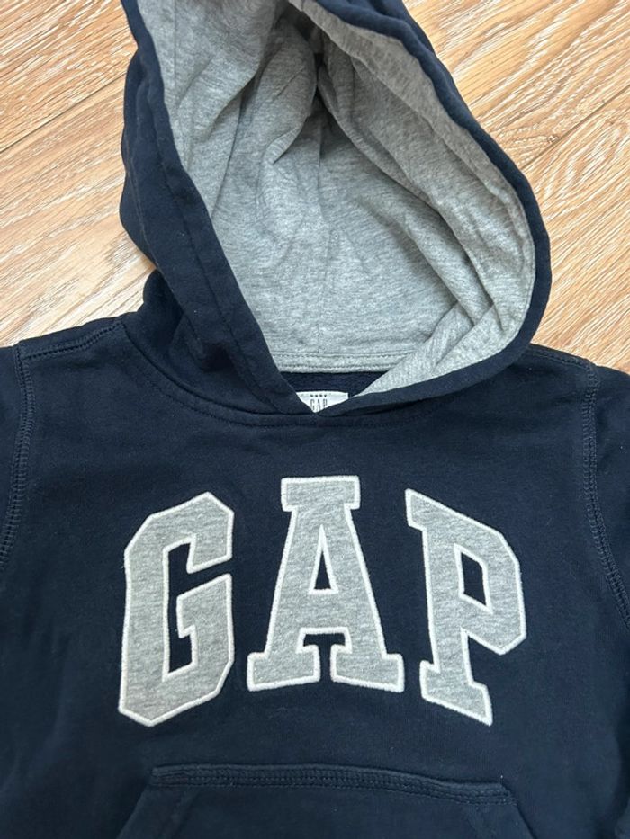 Sweat-shirt à capuche bleu marine - baby gap - taille 2 ans - photo numéro 2