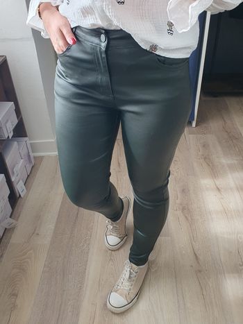 Pantalon simili cuir Séville olive Taille 42