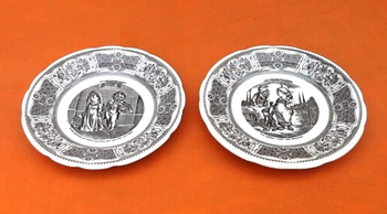 2 Assiettes Faïence de Gien " Le langage des fleurs "