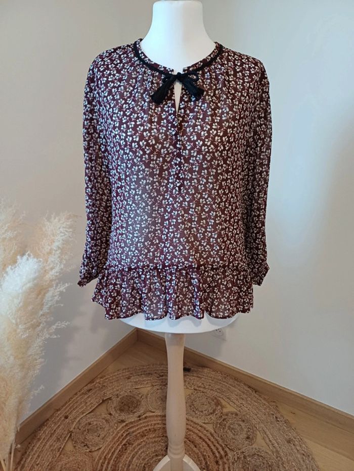 Blouse bordeaux chic Taifun taille L 40 - photo numéro 2