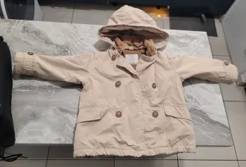 Zara Survêtement Bébé Garçon Veste à Capuche Double Poitrine Beige Clair