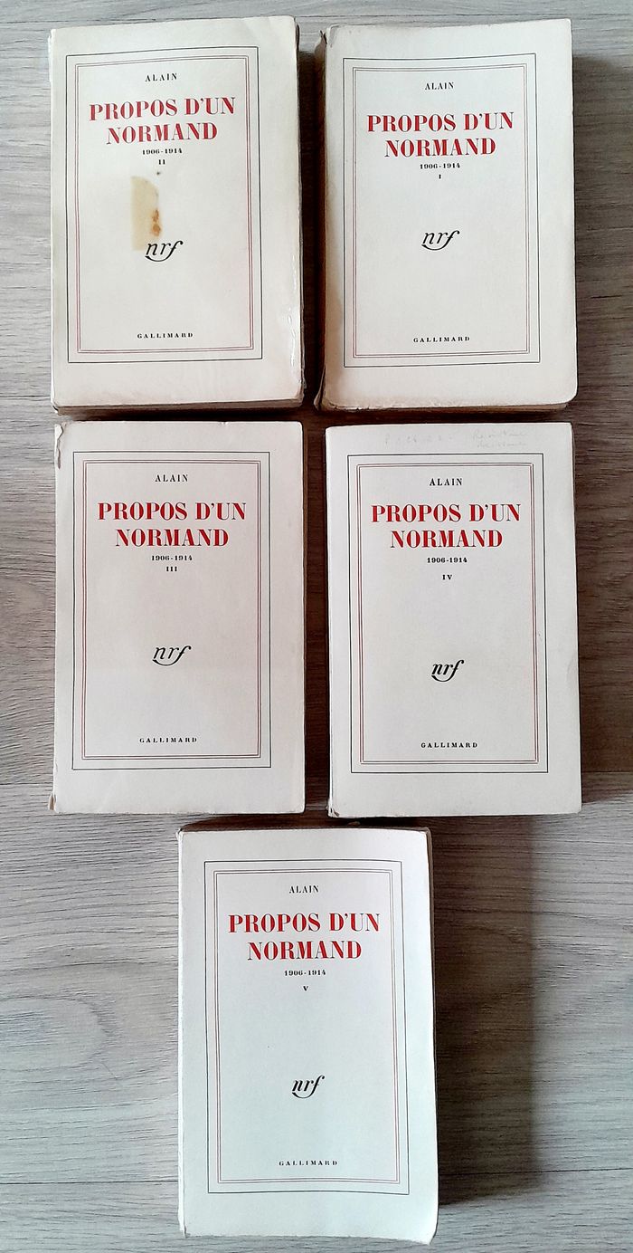 Alain - Propos d'un normand 1906-1914 - 5 tomes Philosophie 1ères éditions