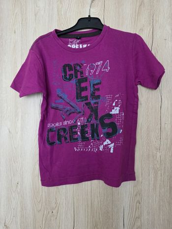 TEE-SHIRT GARÇON 👦 TAILLE 4ANS MARQUE CREEKS MOTIFS DESSUS