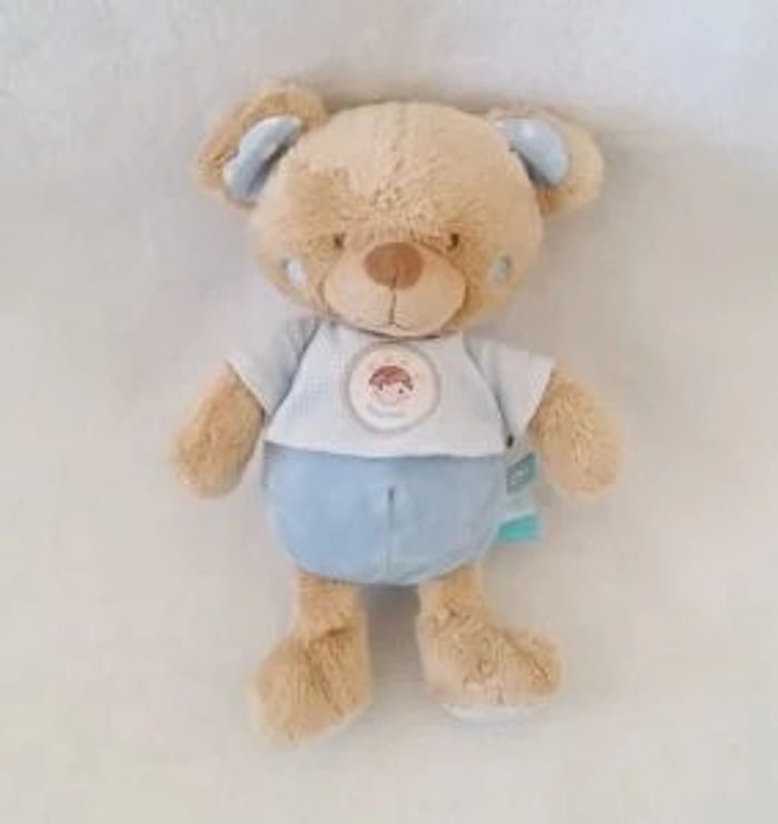 Doudou Ours bleu beige rocket boy TEX