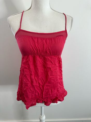 Débardeur rose fuchsia coton et mesh Y2K T38 M