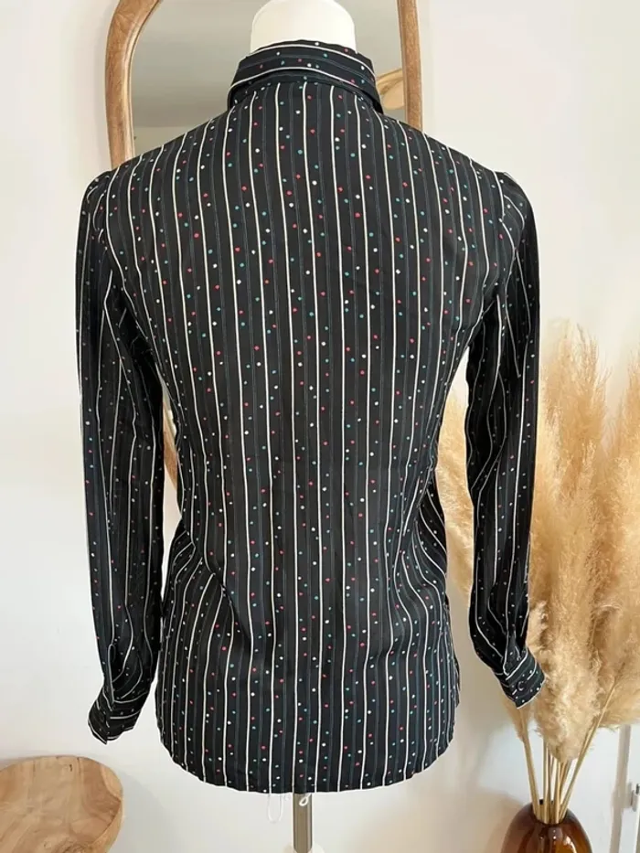 Chemise rayée noire vintage japonais - photo numéro 5