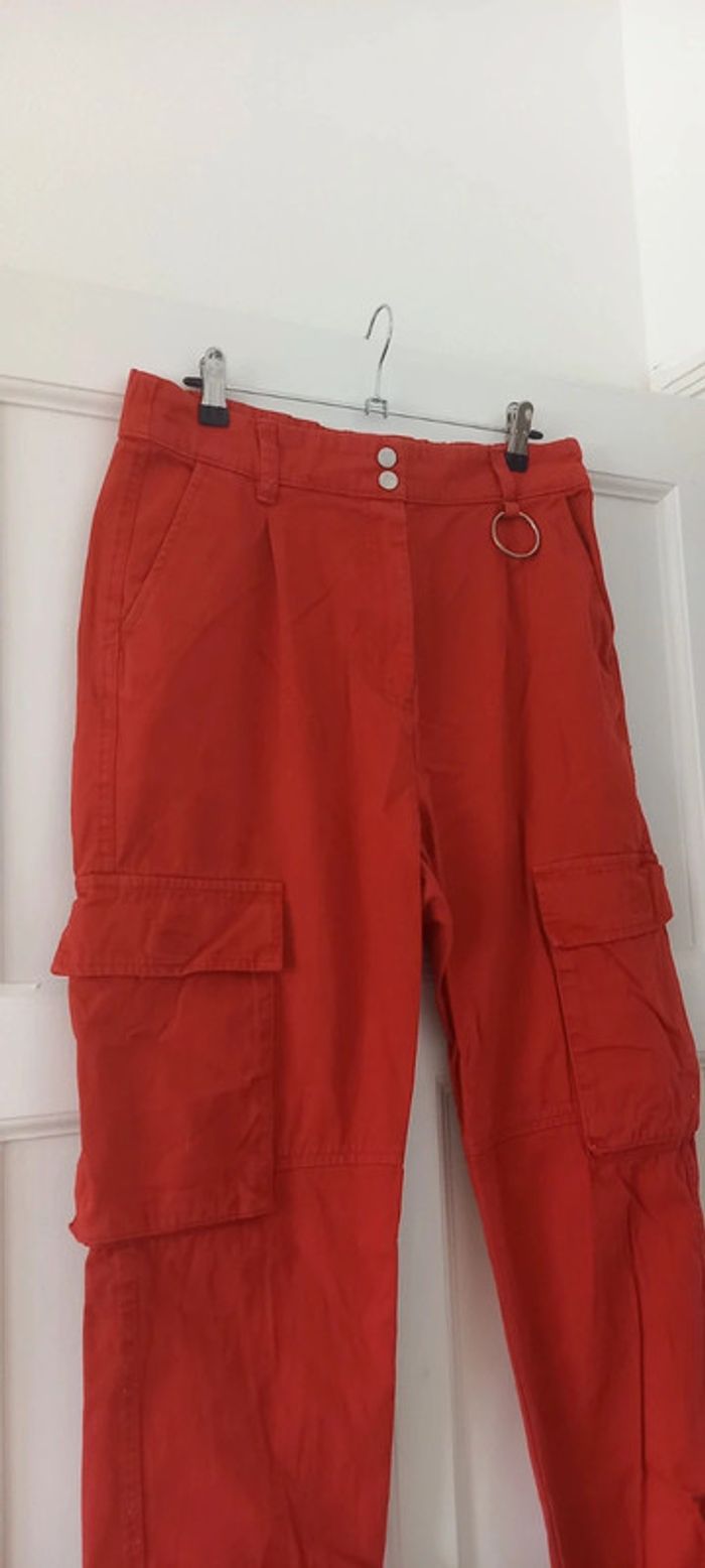 Pantalon cargo bershka rouge 40 - photo numéro 3
