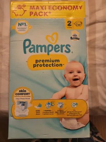 Pack 117 couches Pampers taille 2 premium protection neuf