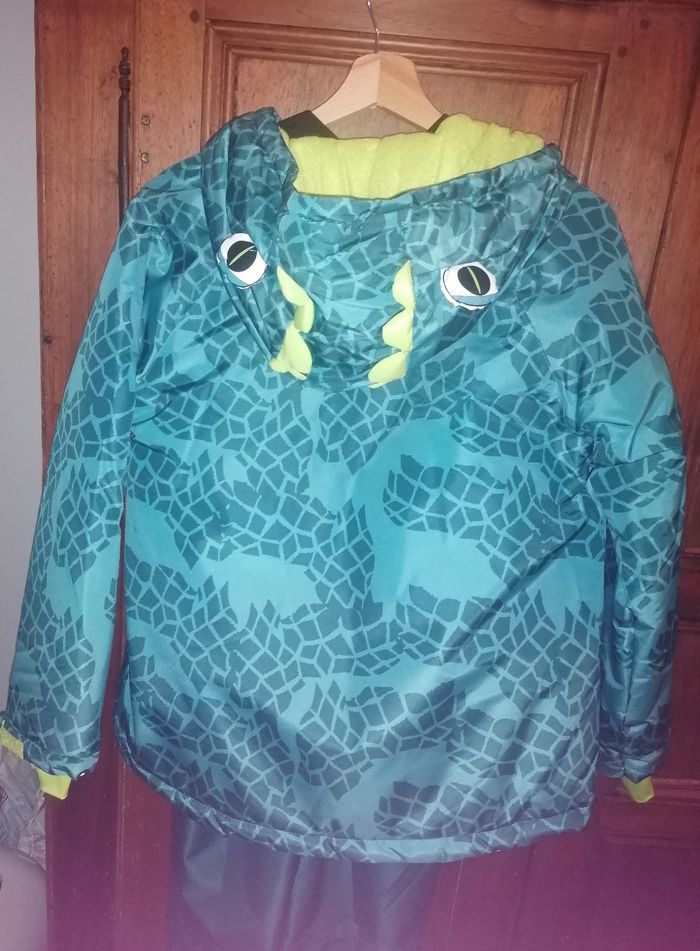 Ensemble doudoune, salopette de ski et gants enfant mixte 12 ans - photo numéro 4