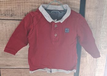 Tee-shirt manches longues bordeaux Obaïbi 6 mois