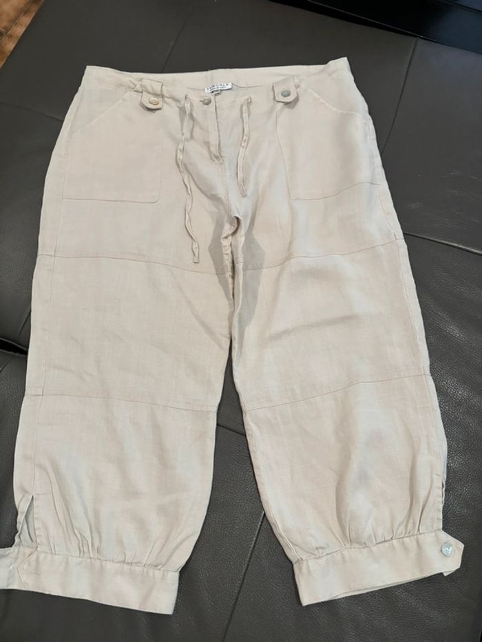 Pantacourt en lin taille XXL