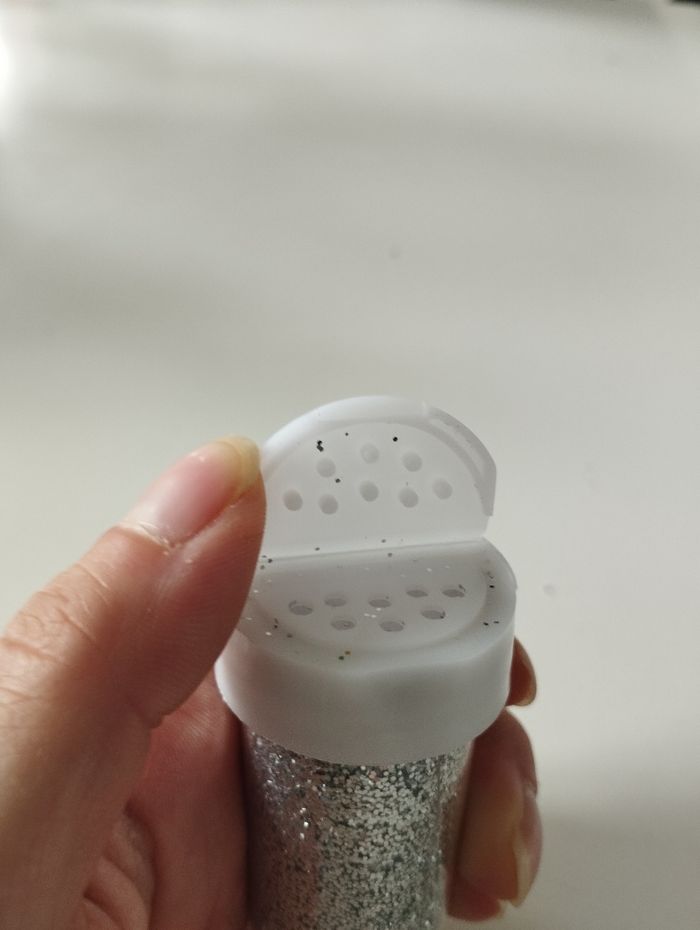 1 pot saupoudreur de paillettes diamantine argent - photo numéro 3