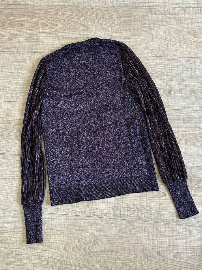 Pull violet pailleté à manches longues Morgan taille XS comme neuf - photo numéro 8
