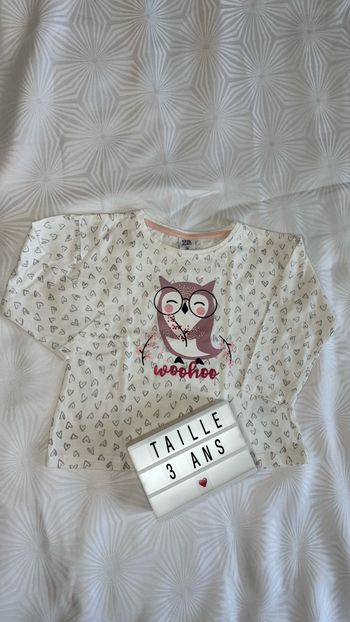 Tee-shirt manches longues fille 3 ans 🦉