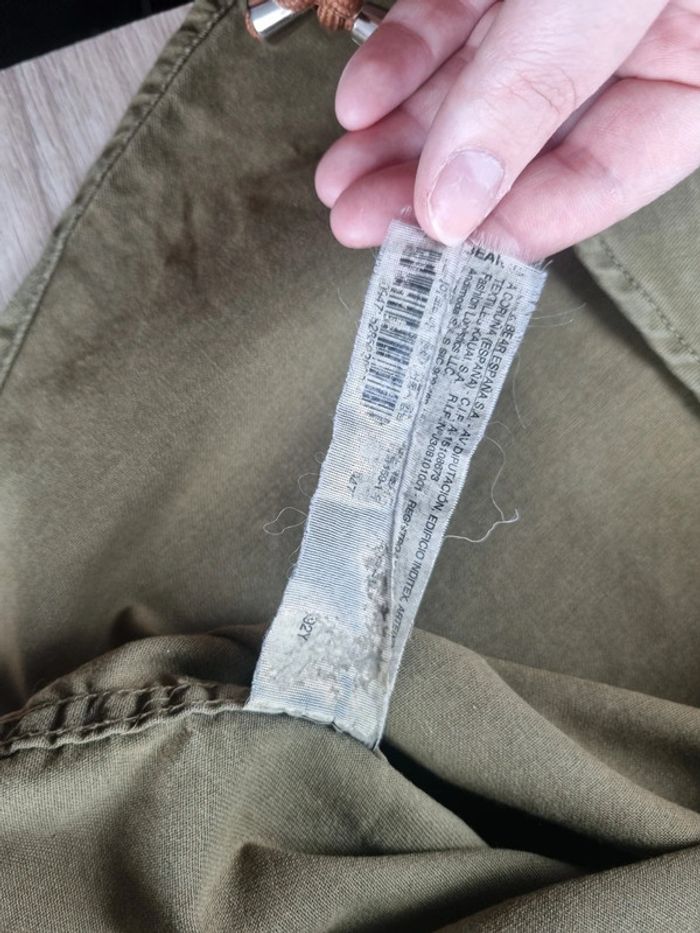 Chemise en jean à boutons pression kaki Pull & Bear Homme Taille S - photo numéro 7
