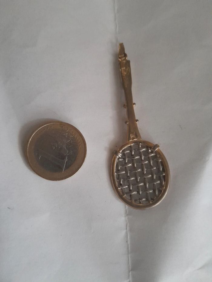Magnifique pendentif vintage raquette - photo numéro 2