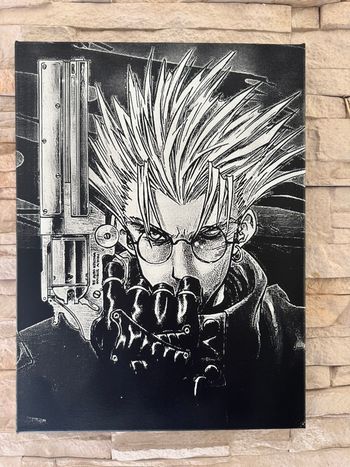 Tableau Trigun manga Vash le stampede toile 30x40 cm