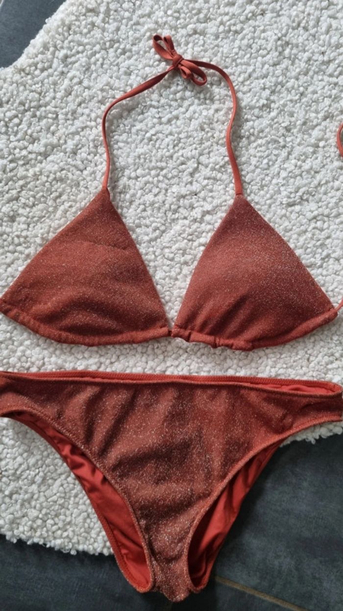 Maillot de bain Calzedonia cuivré paillettes 42 XL super sympa