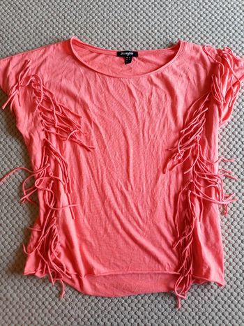 Tee shirt femme à franges s5