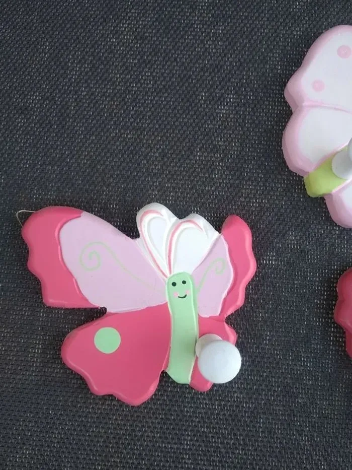 Lot de petits porte manteau fille Papillons - photo numéro 3