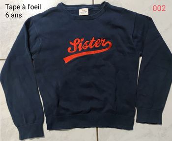 Pull marine tape a l'oeil 6 ans