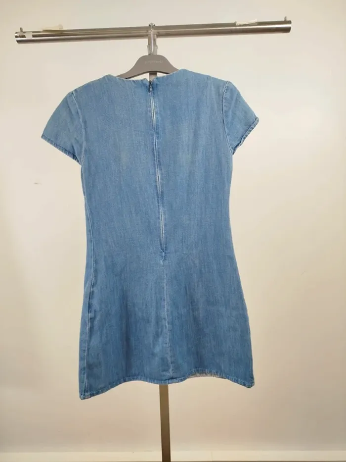 Robe courte en jean Zara TRF coupe droite col rond manches courtes - taille XS A1434 - photo numéro 5