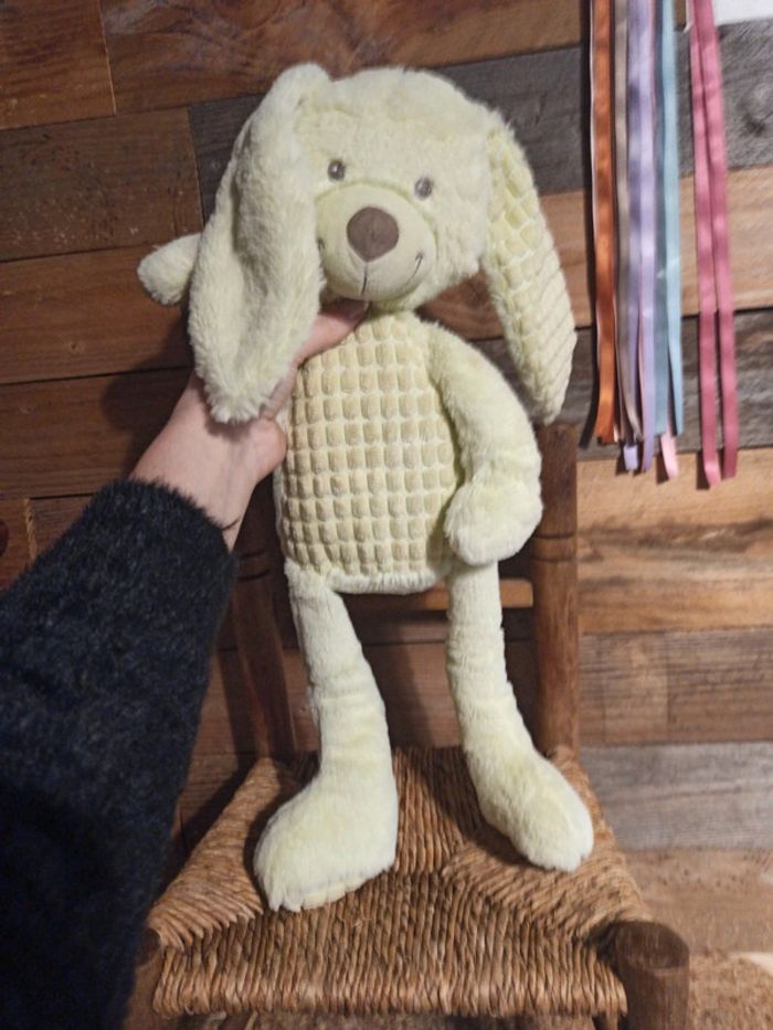Peluche lapin vert Nicotoy tbe - photo numéro 4