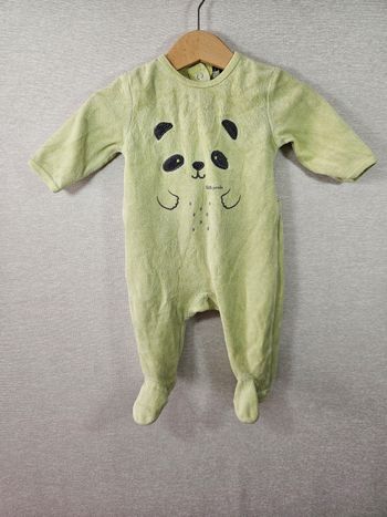 Pyjama  velours   panda kiabi 3 mois