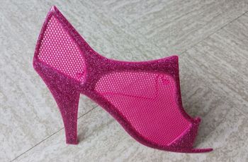 Petit support pour boucles d'oreille, rose pailleté