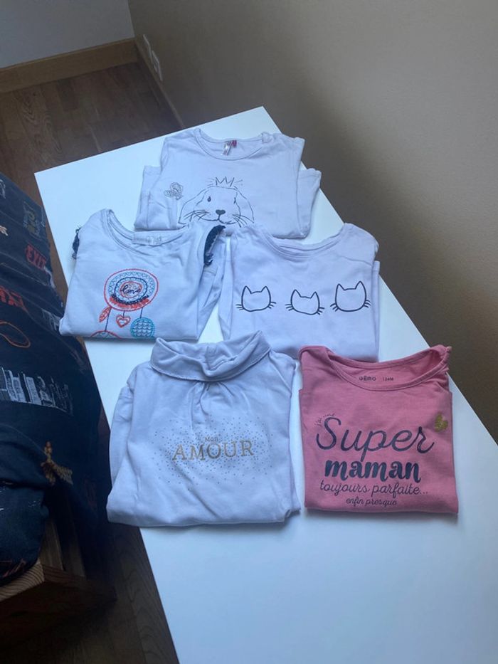 Lot de 5 teeshirt manches longues