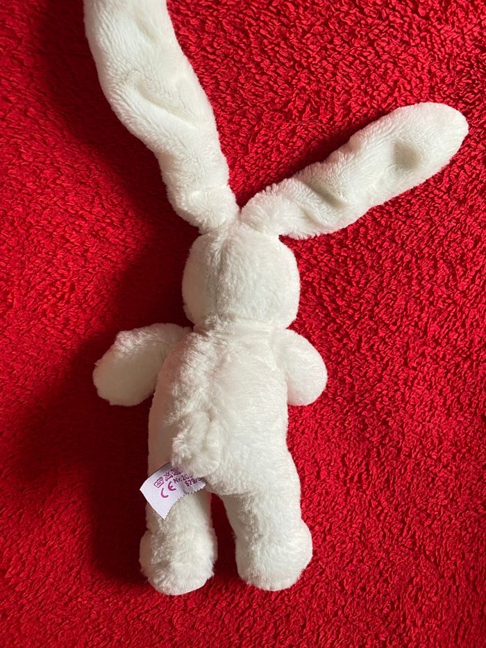 Pommette peluche doudou lapin pommette gris blanc extra doux neuf jamais utilisé - photo numéro 4