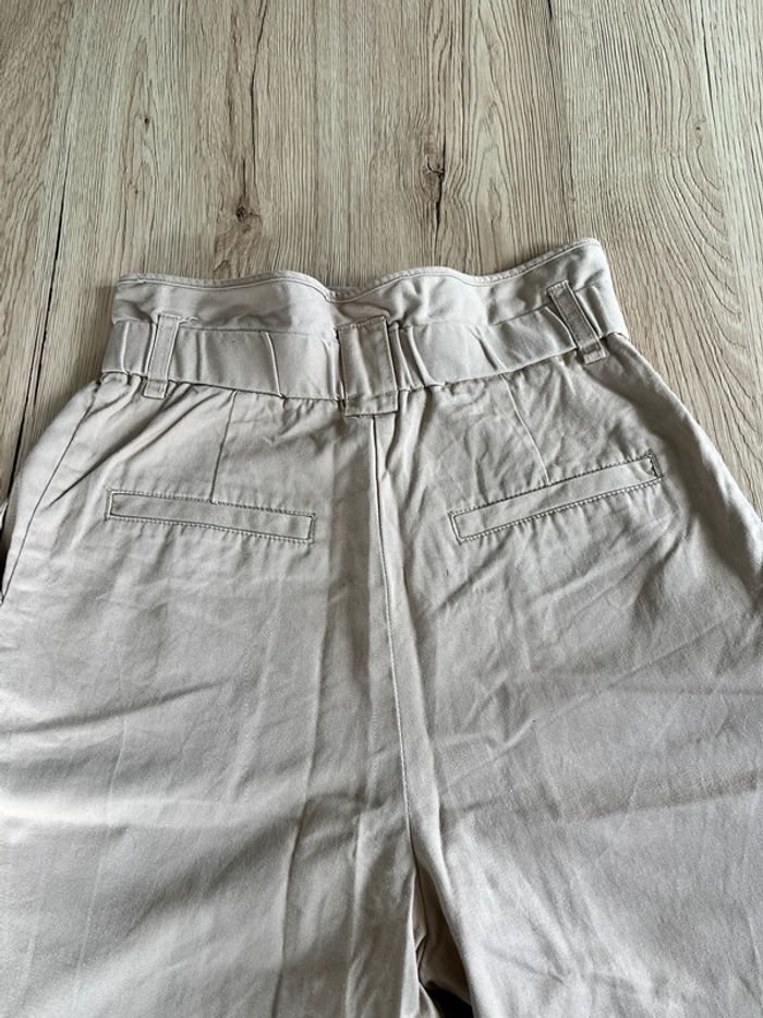 Pantalon droit taille haute beige H&M taille 34 - photo numéro 2