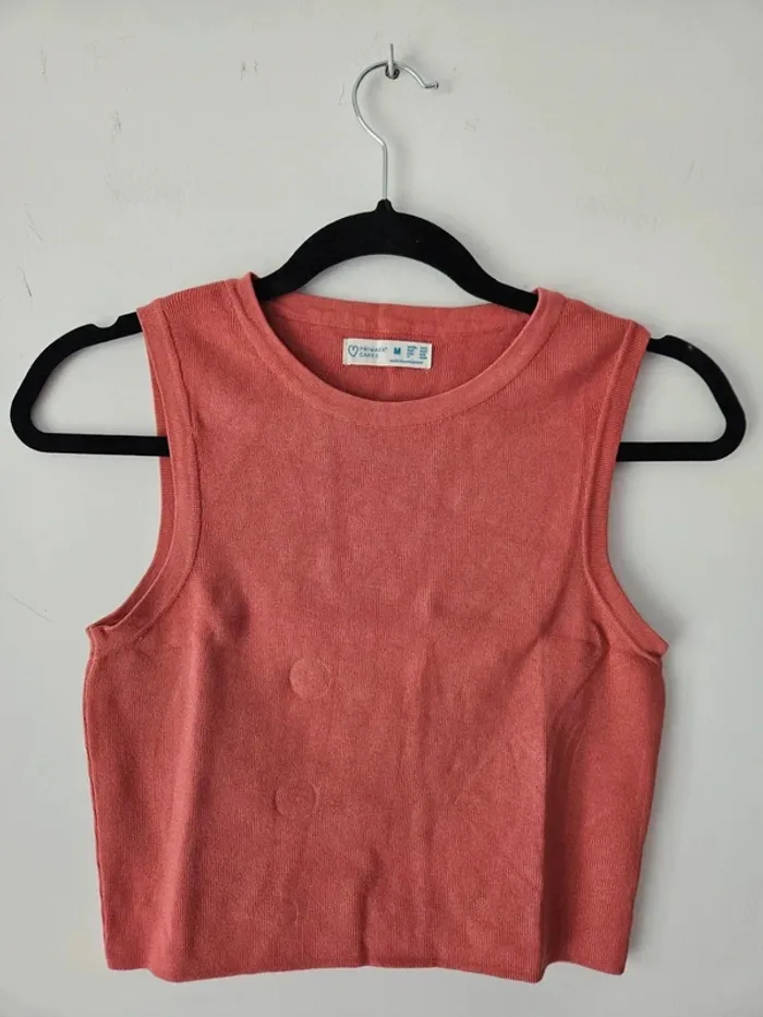Crop top ras de cou rose corail Primark taille 38/M