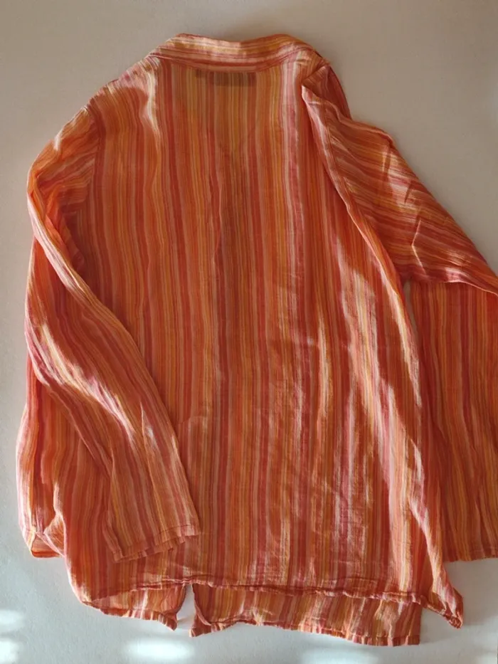 Chemise légère orange Kiabi - photo numéro 4