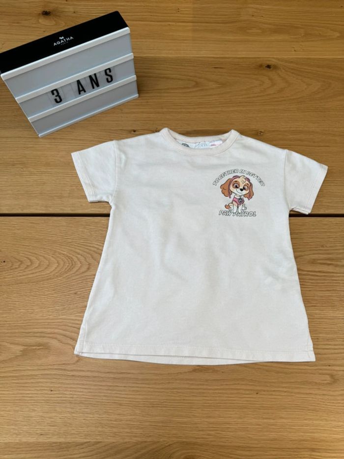 Teeshirt MC rose pale avec Stella de la Pat Patrouille/Paw Patrol - Taille 2/3 Ans