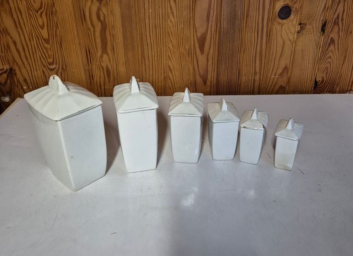 Ensemble de pots anciens en porcelaine pour cuisine – Porcelor Ceranord France - photo numéro 2