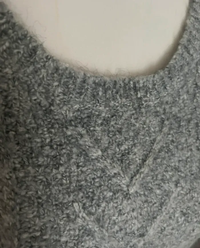 Armand Thierry, pull manches courtes laine femme taille 40 gris chiné - photo numéro 2