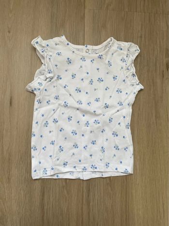 Tee shirt Kiabi blanc et bleu 9 mois neuf