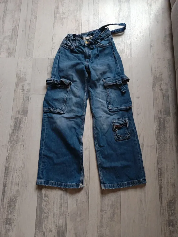 Jean fille multi poches