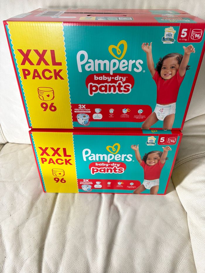Lot de 2 Packs XXL 96 Couches-culottes (soit 192) Pampers Baby Dry pants Taille 5 (11-17 kg) - photo numéro 2