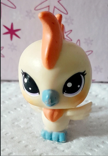 Petite Figurine Littlest Pet Shop Oiseau Cacatoès crème et orange