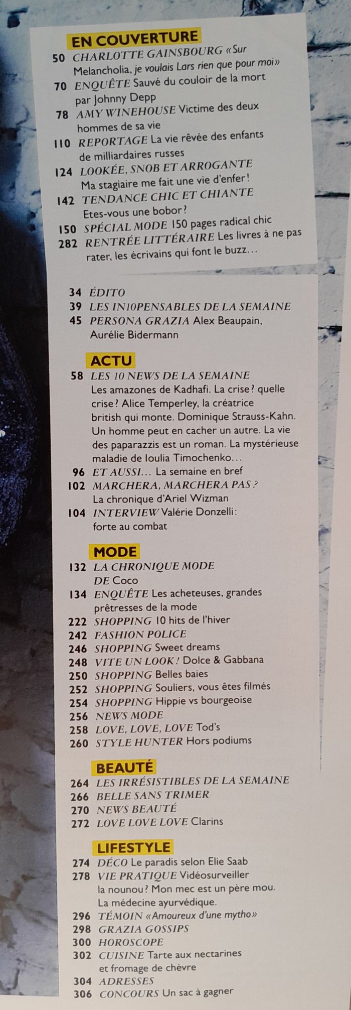 Magazine Grazia aout septembre 2011 spécial Mode - photo numéro 5