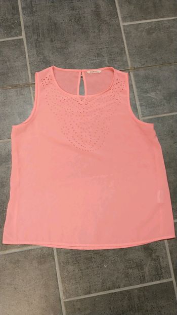 Débardeur transparent camaïeu taille 40 coloris saumon