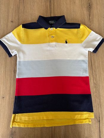 Polo Youth Multi-Color Short Sleeve Striped | Ralph Lauren ~ logo brodé | Enfant garçon 7 ans